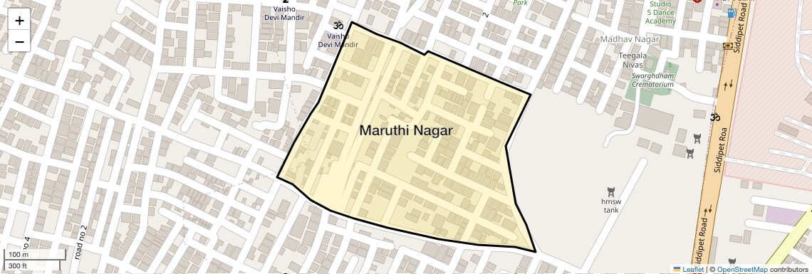 Location Map of Maruthi Nagar, Hyderabad
