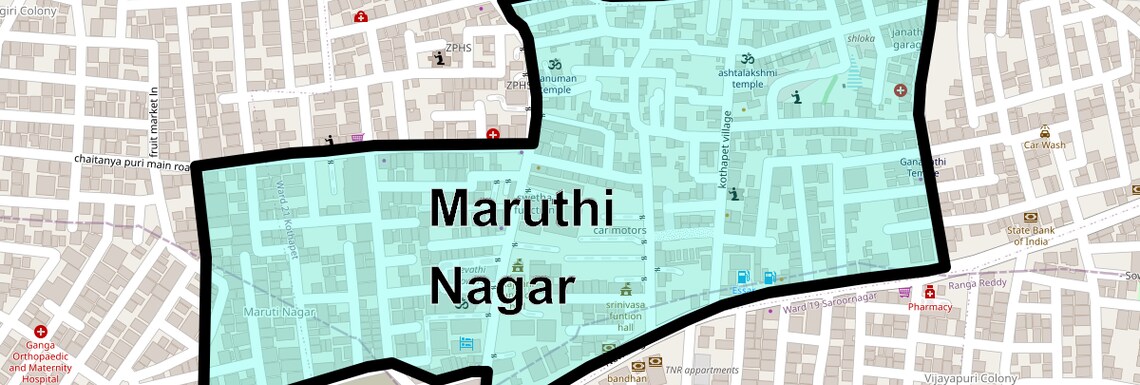 Location Map of Maruthi Nagar, Hyderabad