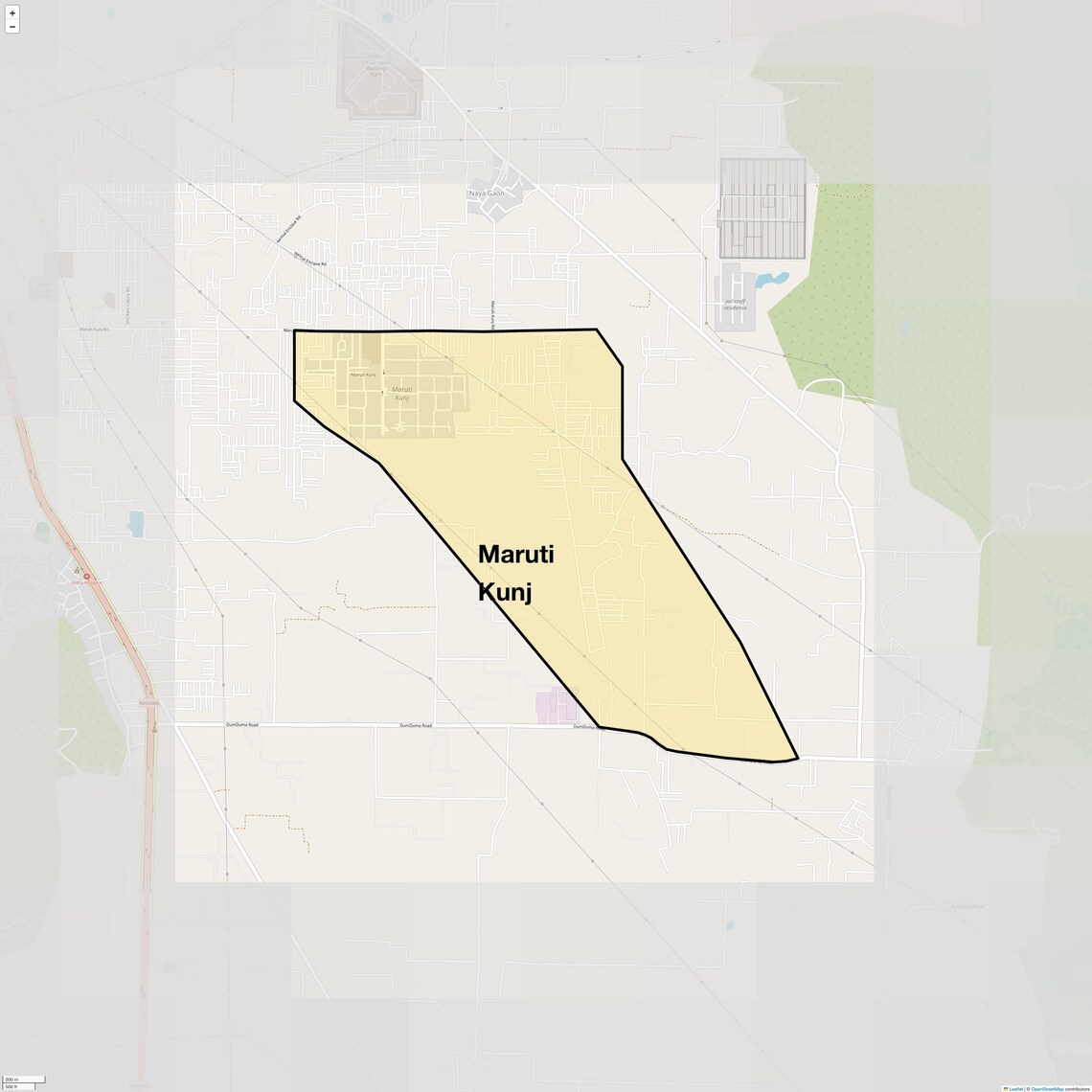 Location Map of Maruti Kunj, Gurgaon