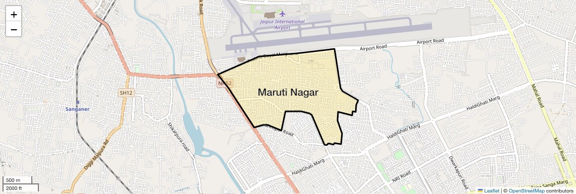 Location Map of Maruti Nagar, Jaipur