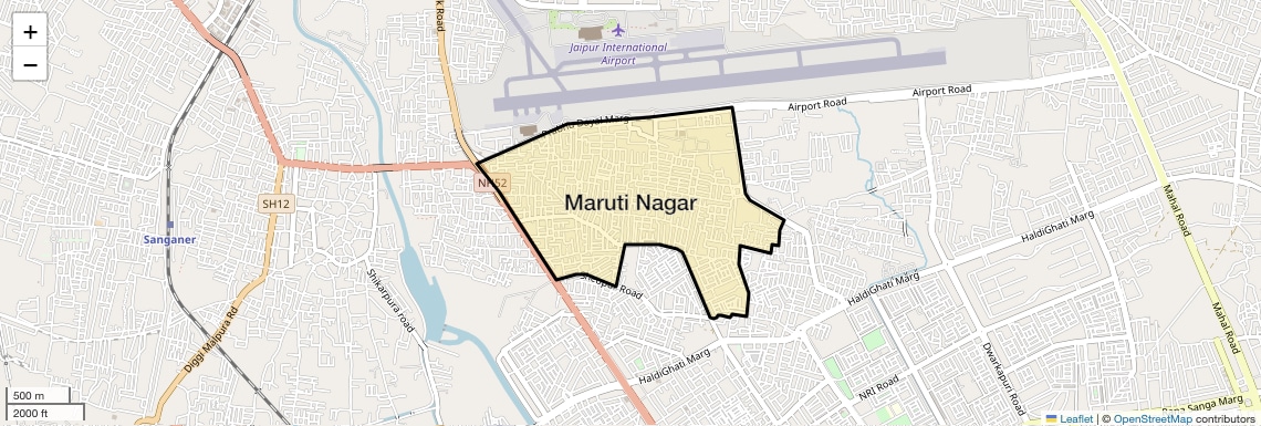 Location Map of Maruti Nagar, Jaipur