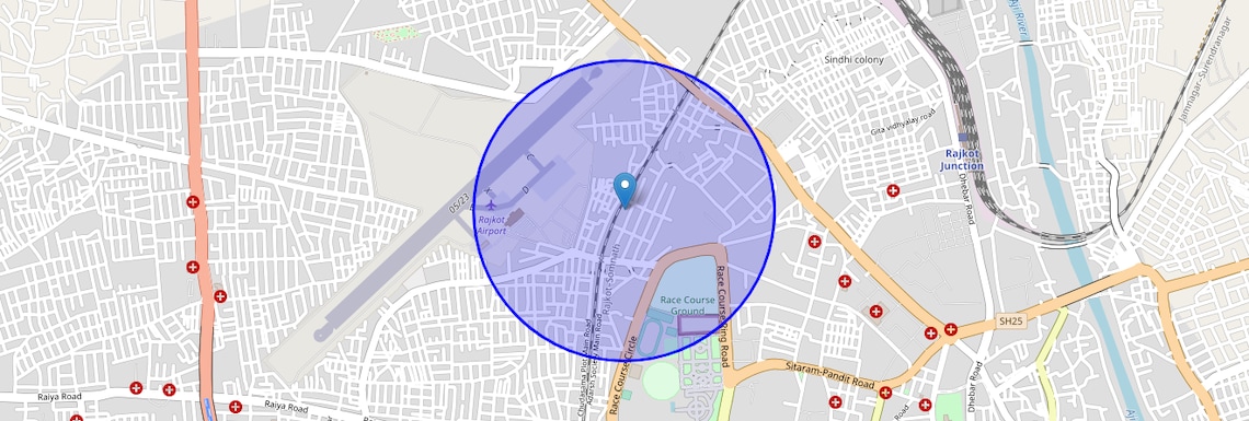 Location Map of Maruti Nagar, Rajkot