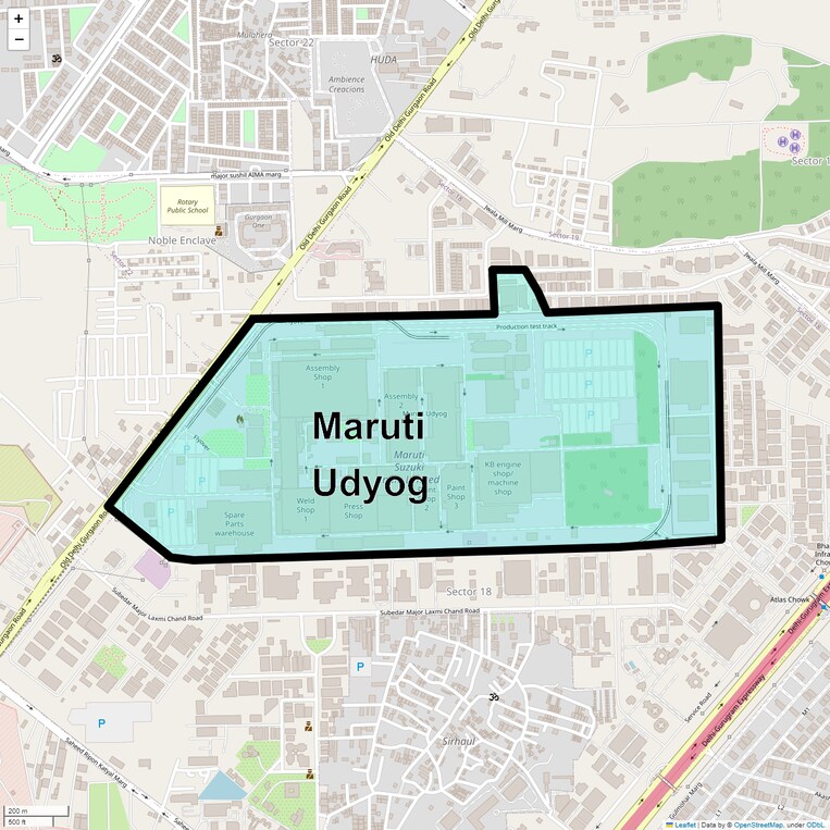 Location Map of Maruti Udyog