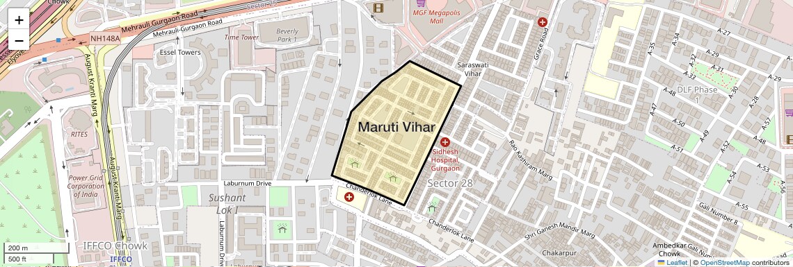 Location Map of Maruti Vihar, Gurgaon
