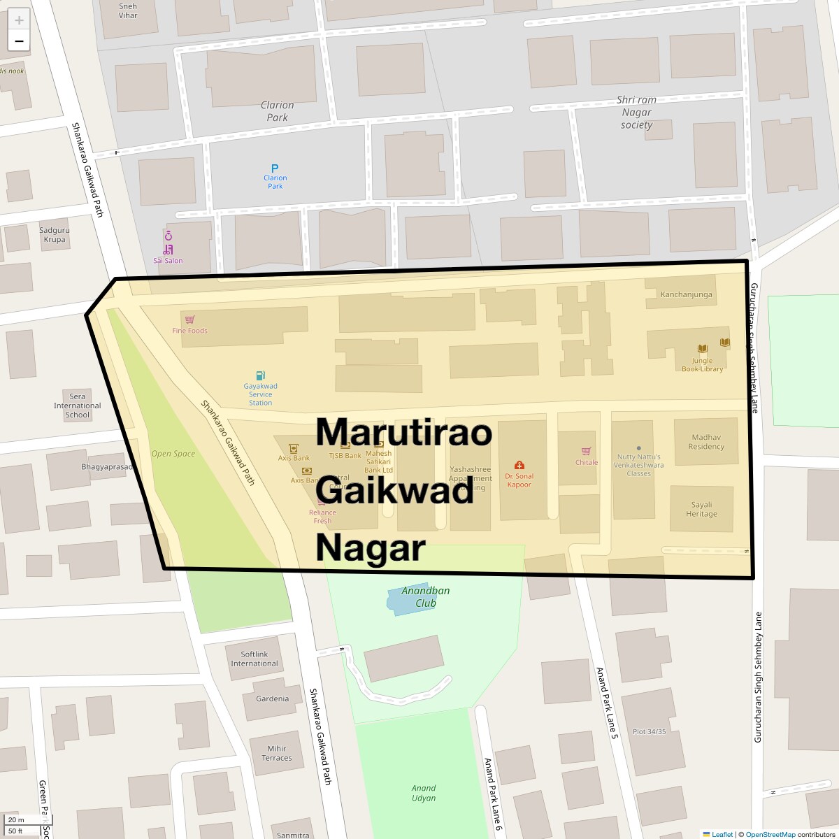 Location Map of Marutirao Gaikwad Nagar, Pune