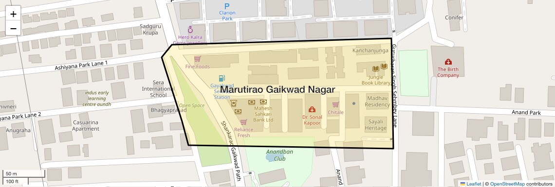 Location Map of Marutirao Gaikwad Nagar, Pune