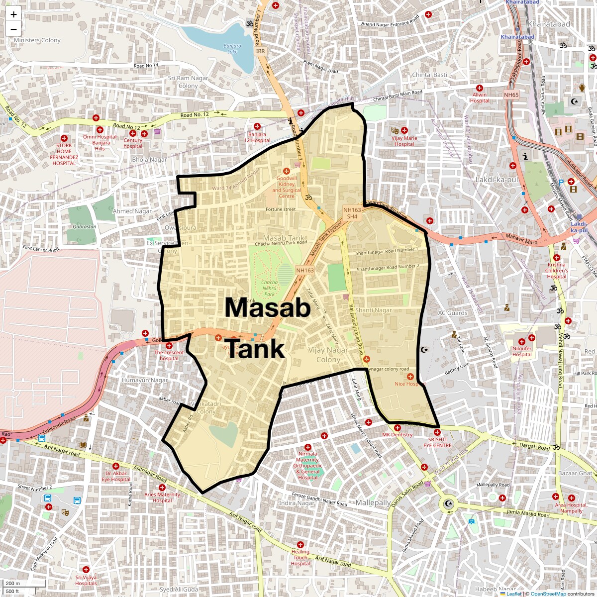 Check Time Travel of Masab Tank, Hyderabad