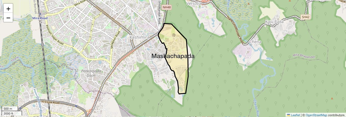 Location Map of Mashachapada, Thane