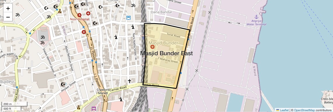 Location Map of Masjid Bunder East, Mumbai