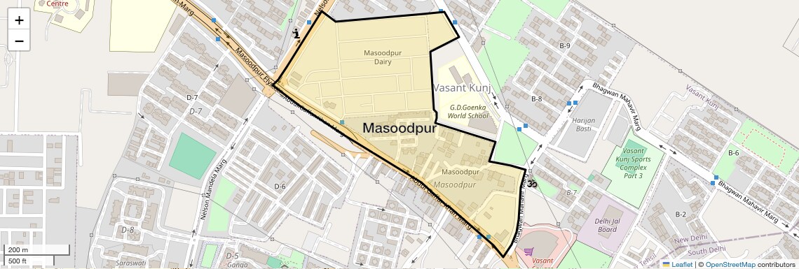 Location Map of Masoodpur, Delhi