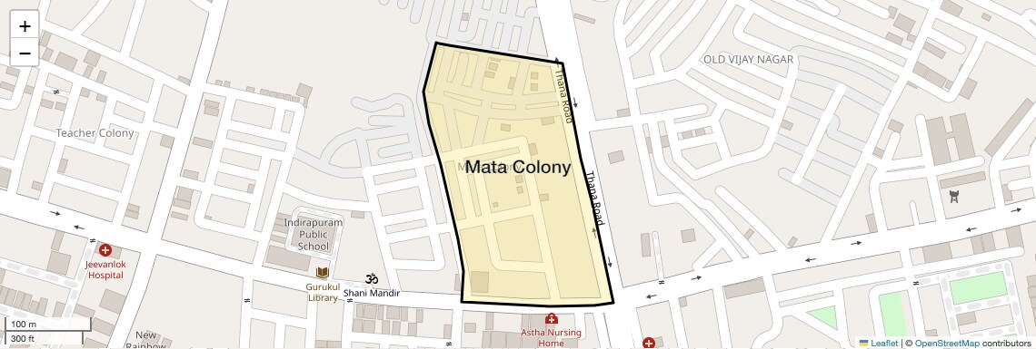 Location Map of Mata Colony, Ghaziabad