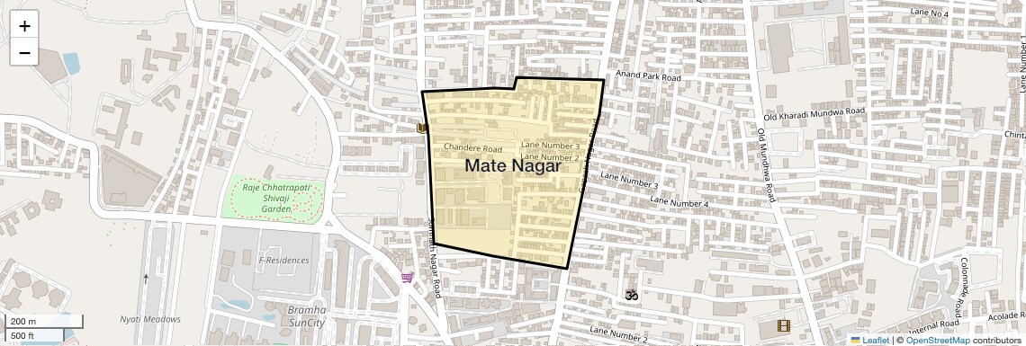 Location Map of Mate Nagar, Pune