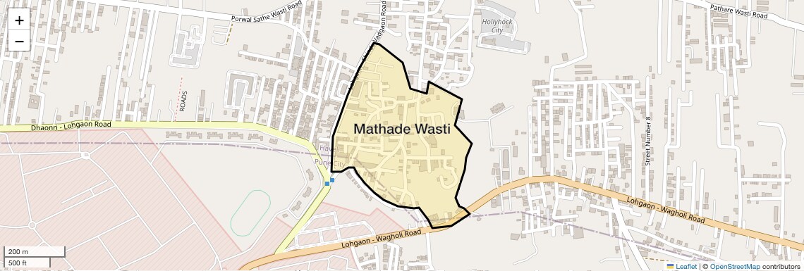 Location Map of Mathade Wasti, Pune