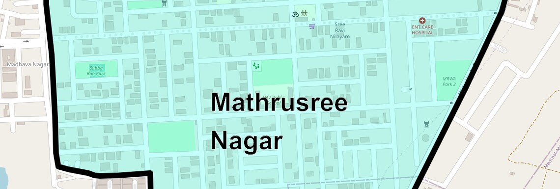 Location Map of Mathrusree Nagar, Hyderabad