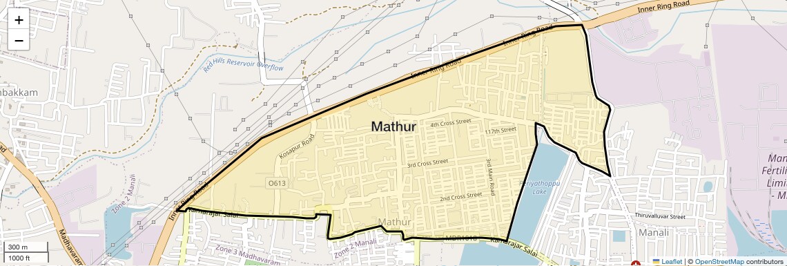 Location Map of Mathur, Chennai