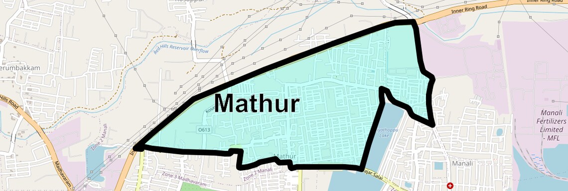Location Map of Mathur, Chennai