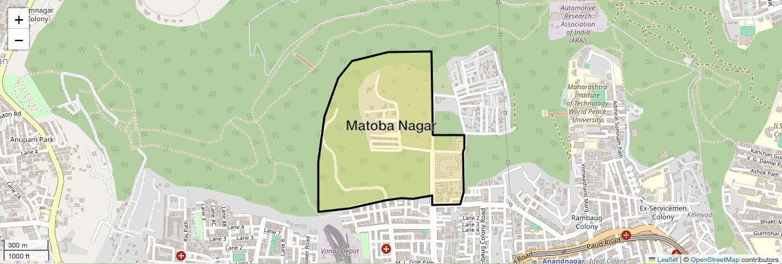 Location Map of Matoba Nagar, Pune