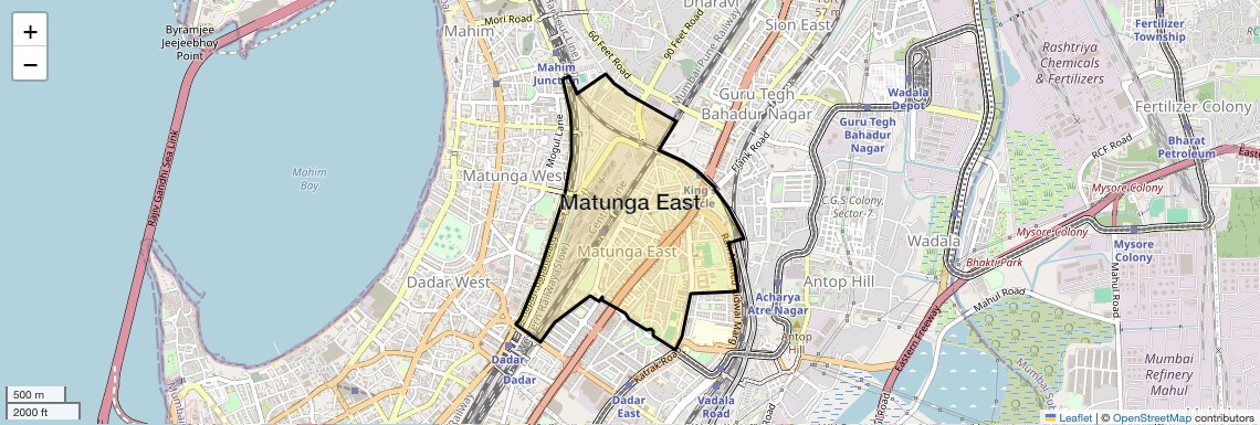 Location Map of Matunga East, Mumbai