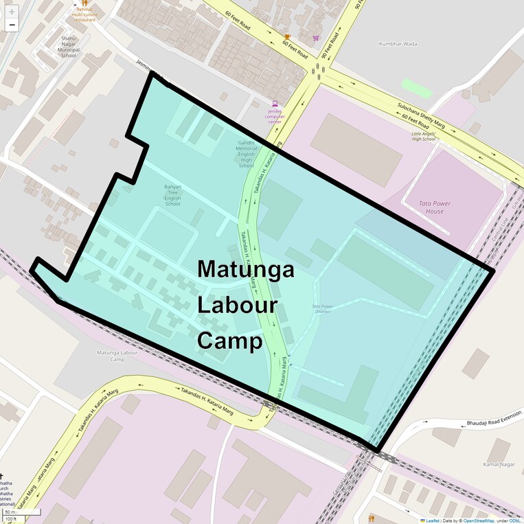 Location Map of Matunga Labour Camp