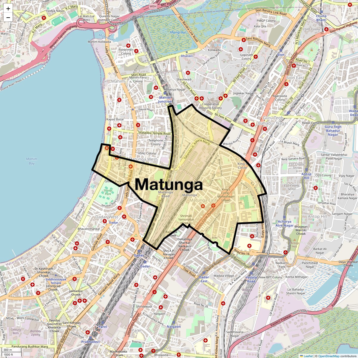 Location Map of Matunga, Mumbai