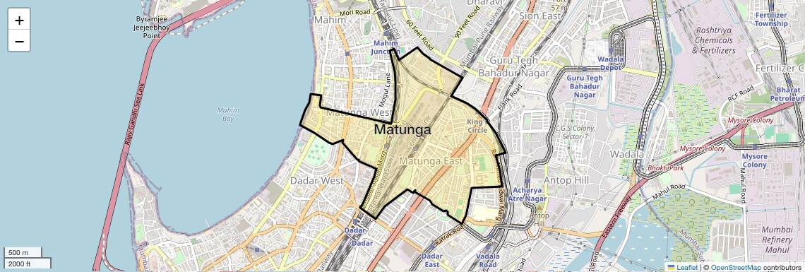 Location Map of Matunga, Mumbai
