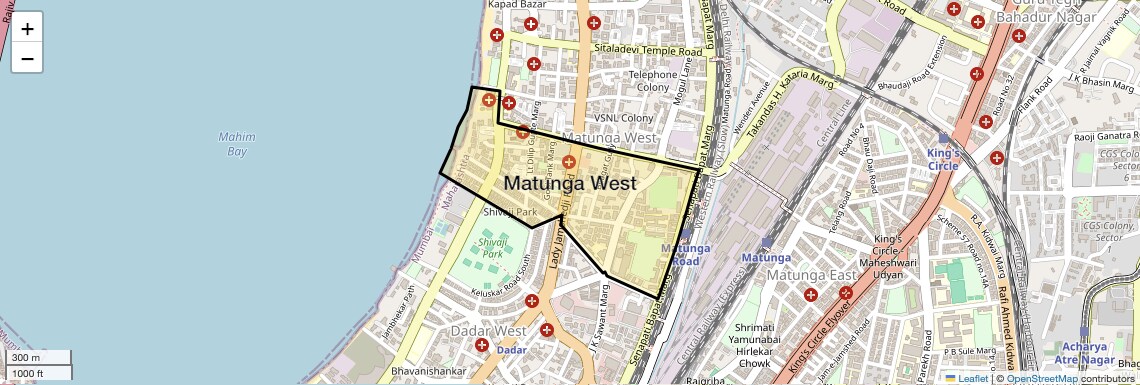 Location Map of Matunga West, Mumbai