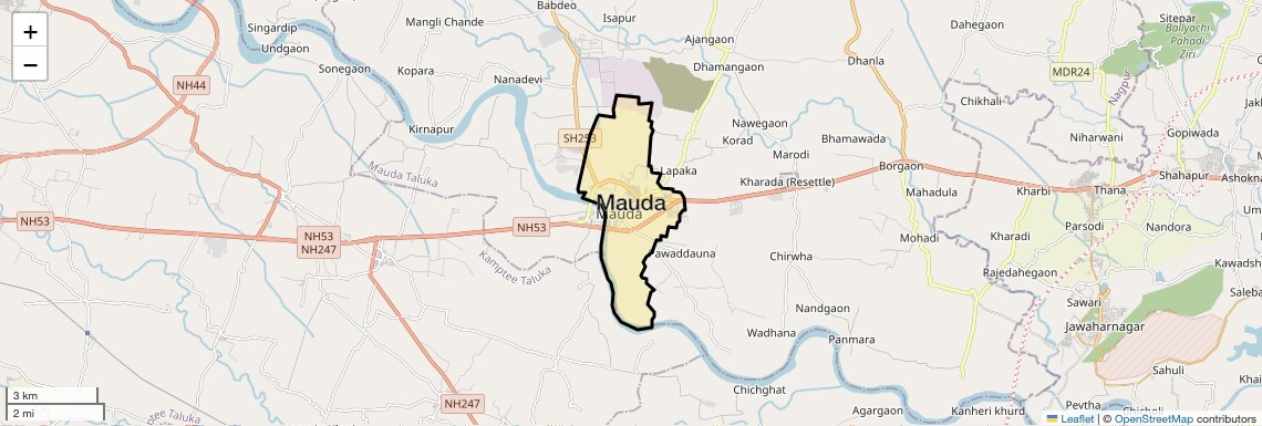 Location Map of Mauda, Nagpur