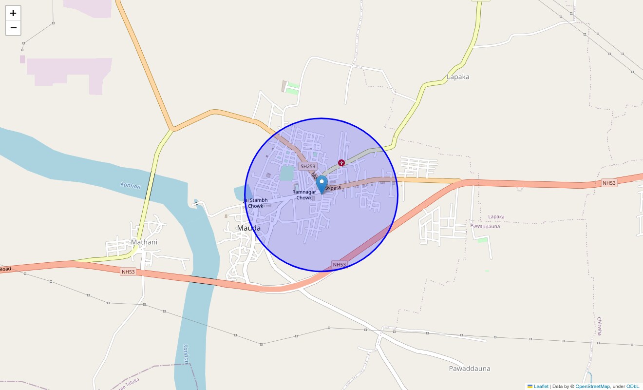 Location Map of Mauda, Nagpur