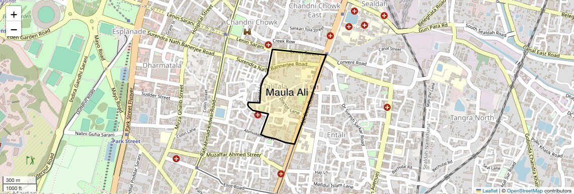 Location Map of Maula Ali, Kolkata