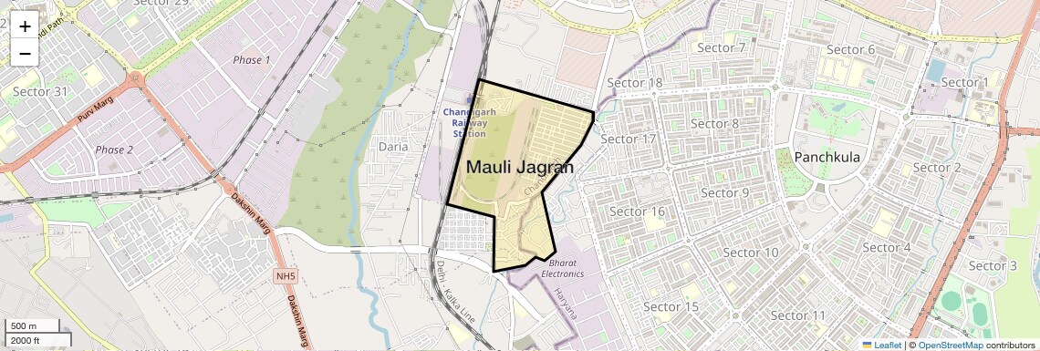 Location Map of Mauli Jagran, Chandigarh