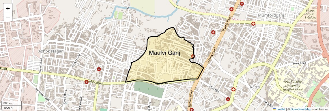 Location Map of Maulvi Ganj, Allahabad