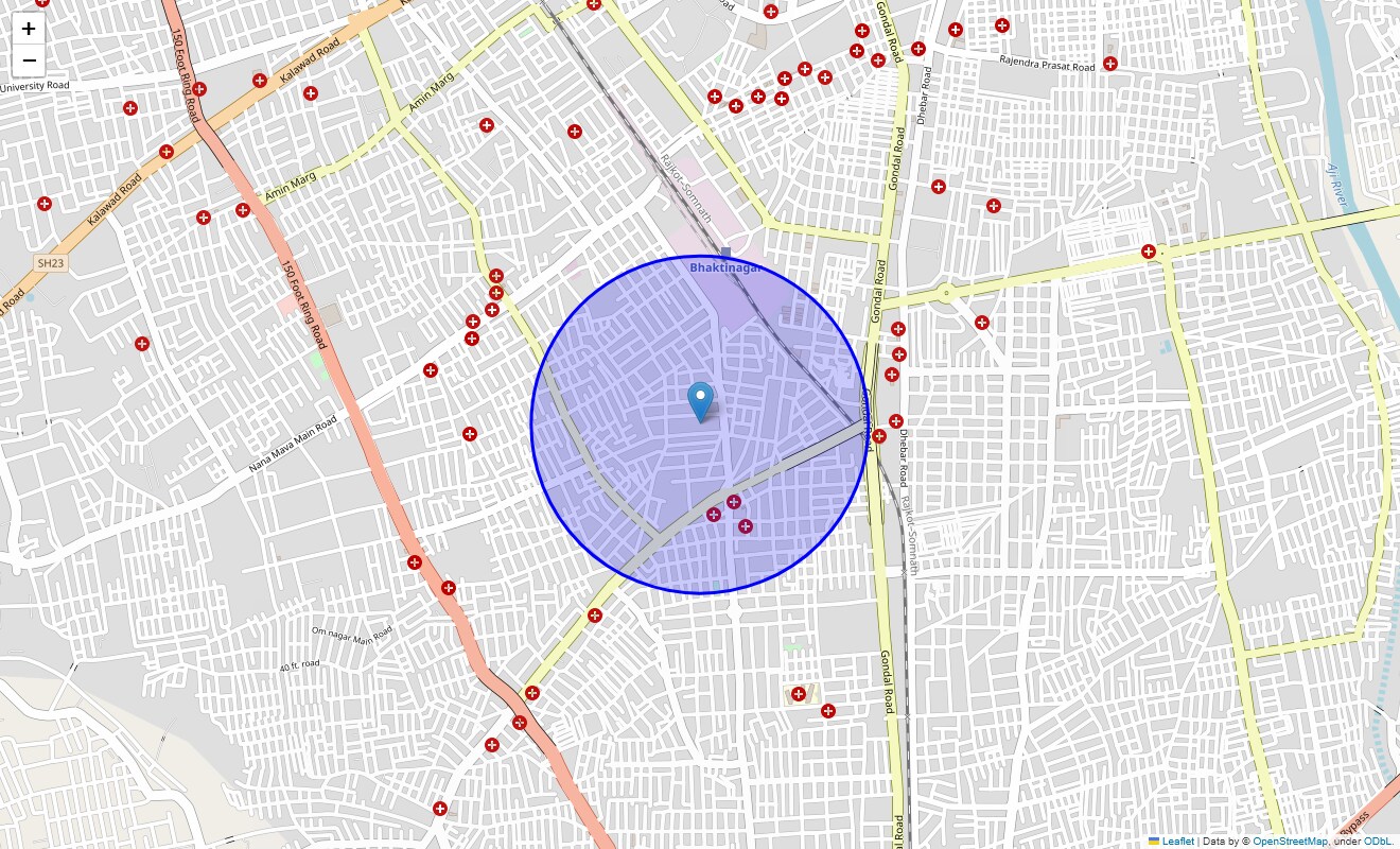 Location Map of Mavadi Industrial Area, Rajkot