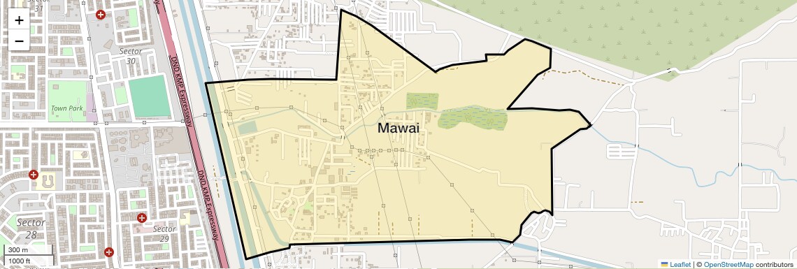 Location Map of Mawai, Faridabad
