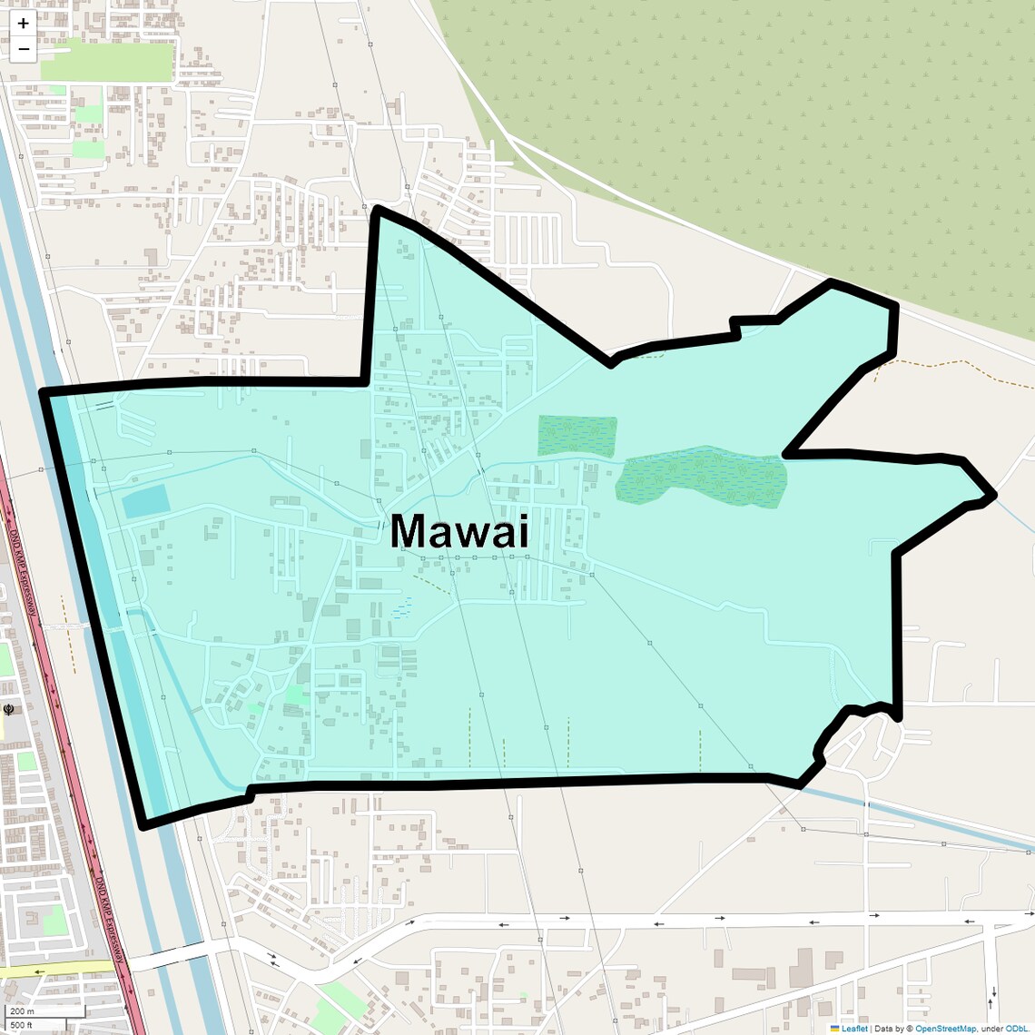 Location Map of Mawai, Faridabad