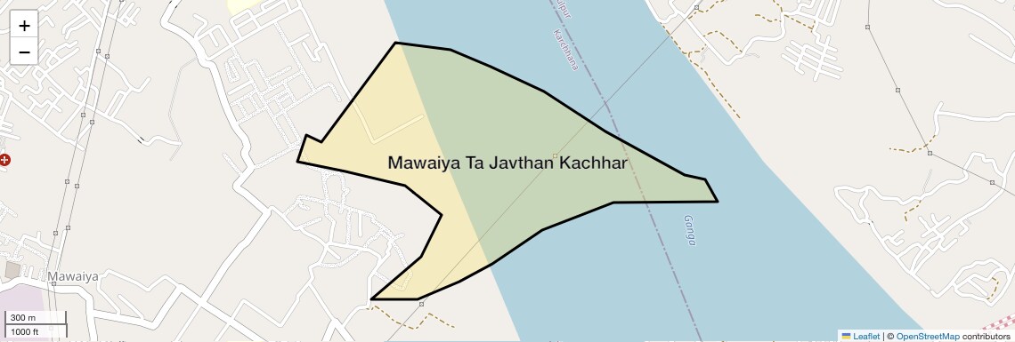 Location Map of Mawaiya Ta Javthan Kachhar, Allahabad