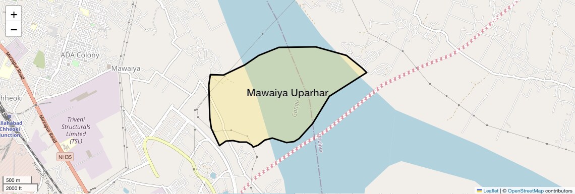 Location Map of Mawaiya Uparhar, Allahabad