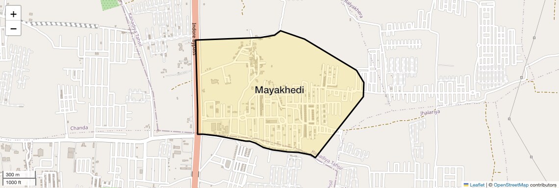 Location Map of Mayakhedi, Indore