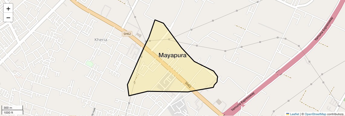 Location Map of Mayapura, Agra