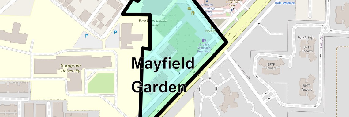 Location Map of Mayfield Garden, Gurgaon
