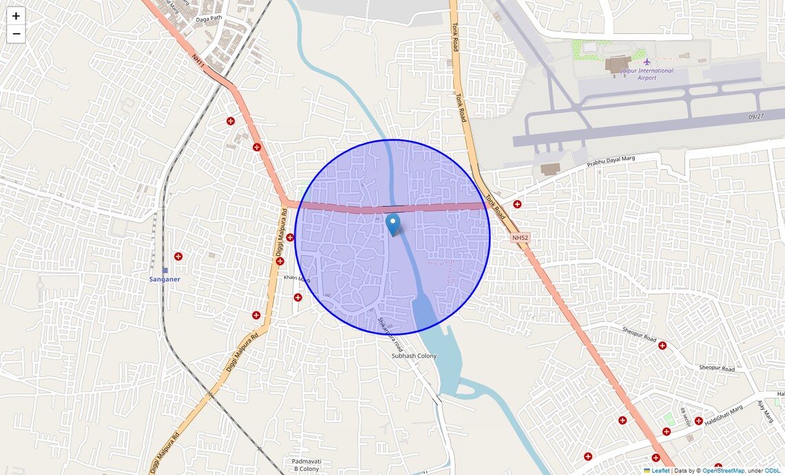 Location Map of Mayor Vatika, Jaipur