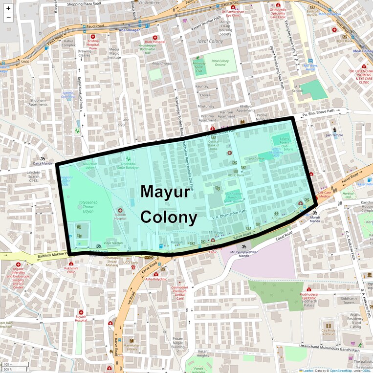 Location Map of Mayur Colony