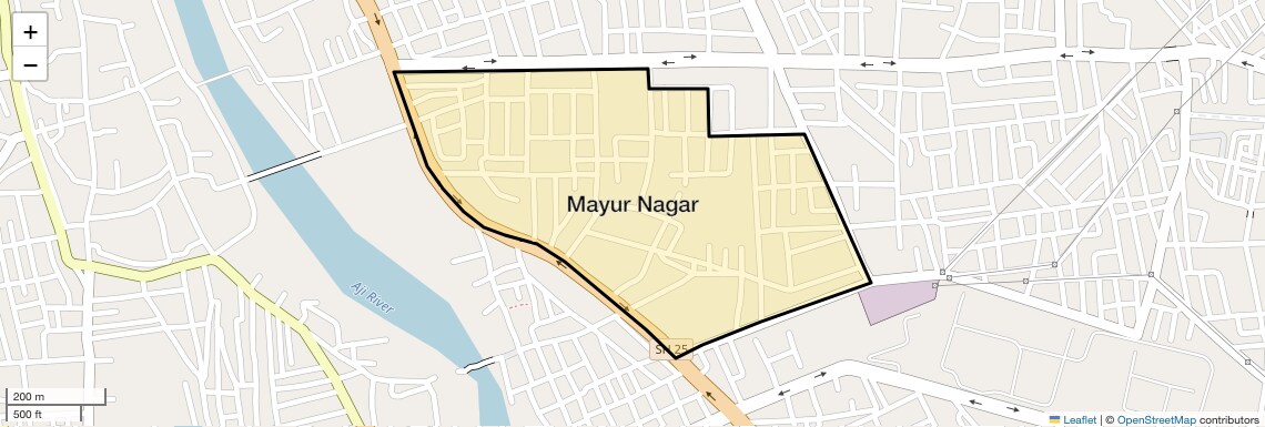 Location Map of Mayur Nagar, Rajkot