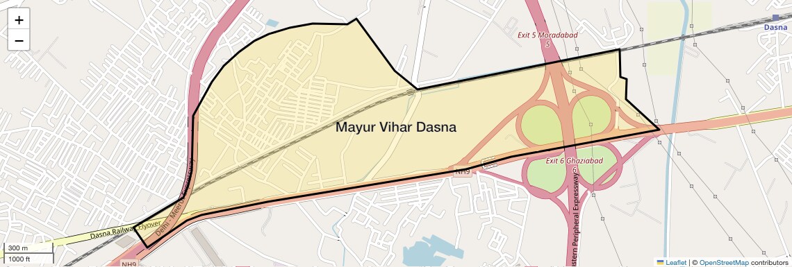 Location Map of Mayur Vihar Dasna, Ghaziabad