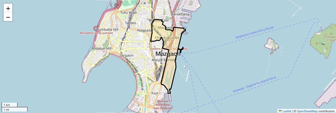 Location Map of Mazgaon, Mumbai
