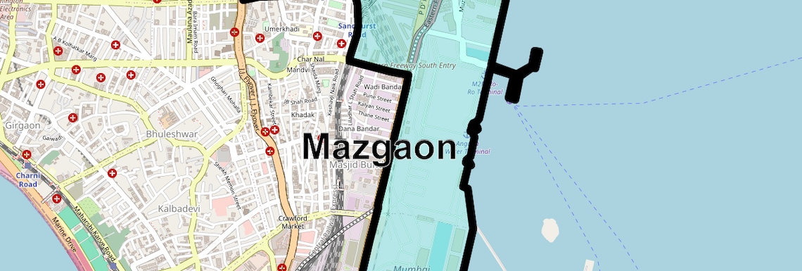 Location Map of Mazgaon, Mumbai