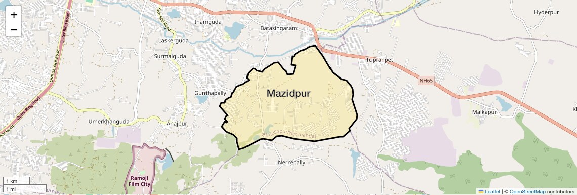 Location Map of Mazidpur, Hyderabad