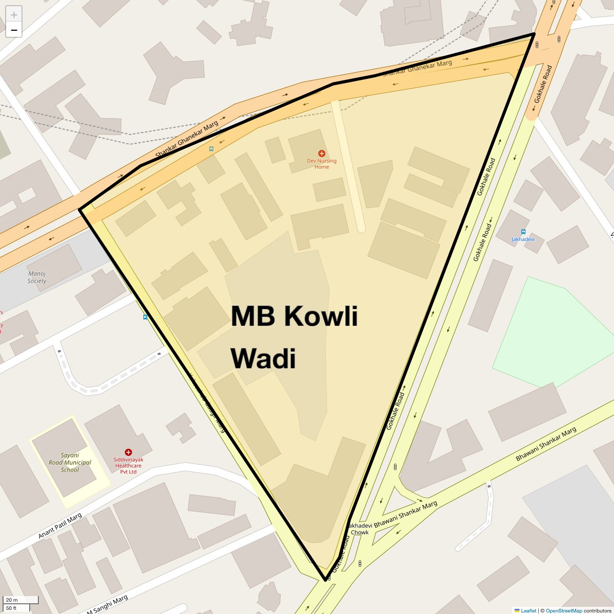 Location Map of Mb Kowli Wadi, Mumbai