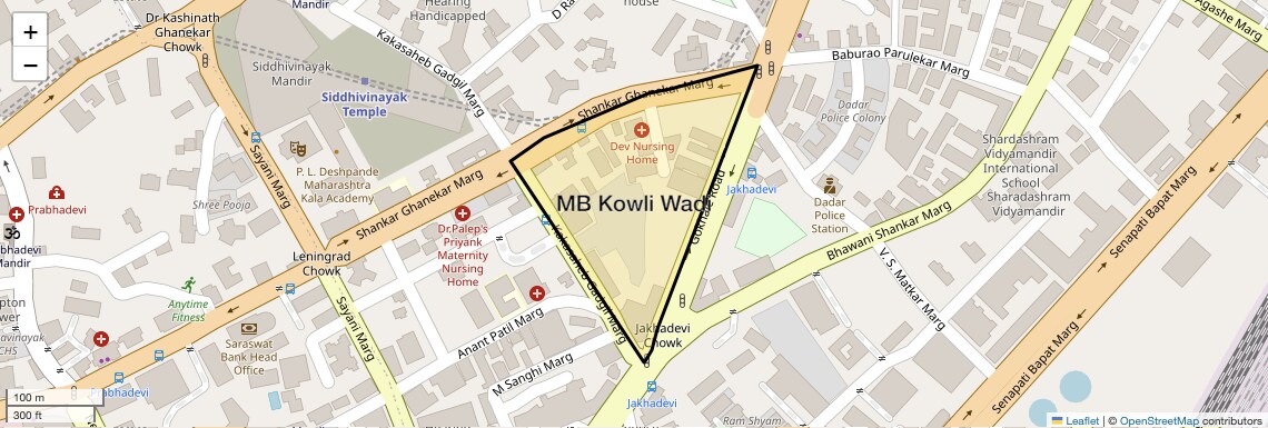 Location Map of MB Kowli Wadi, Mumbai