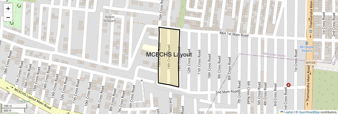 Location Map of MCECHS Layout, Bangalore
