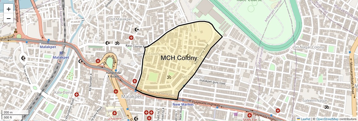 Location Map of MCH Colony, Hyderabad